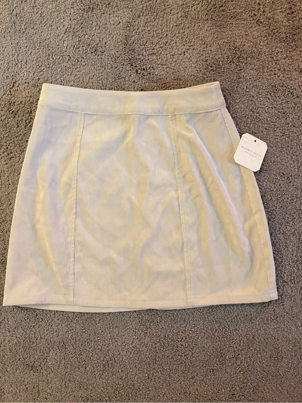 Altar'd State Cream Corduroy Mini Skirt